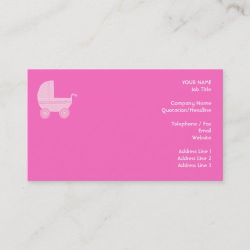Baby Stroller. Light Pink and Bright Pink. Business Card Template