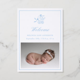 Baby Stroller Photo Birth Announcement Card