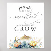 Baby Succulents Favors Sign For Your Baby Shower