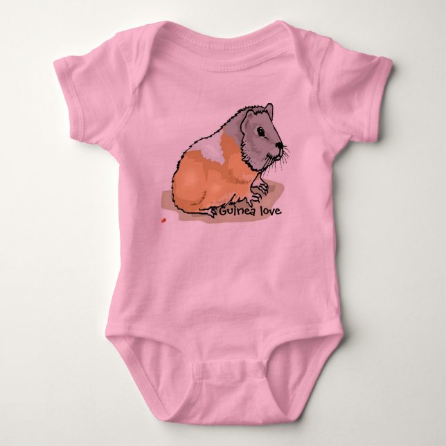 Baby summer suit with Guinea Pig Baby Bodysuit (Front)