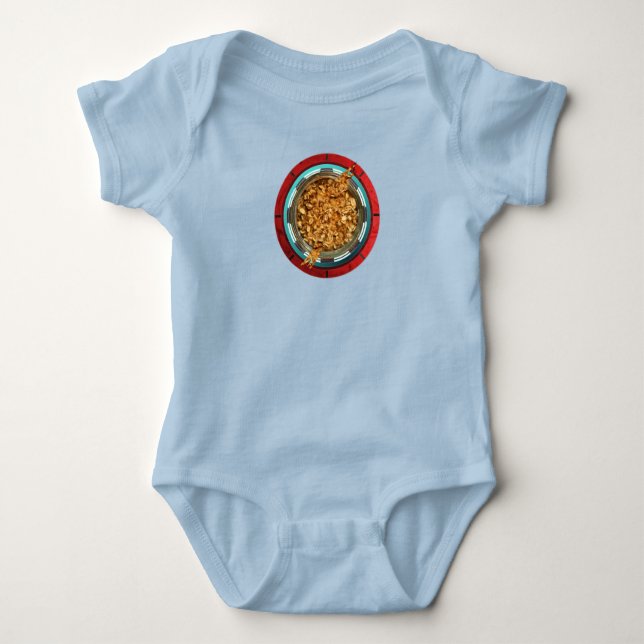 Baby Superhero Ironman Food Arc Reactor  Baby Bodysuit (Front)
