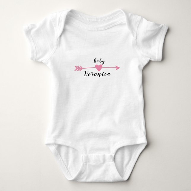Baby surname cute modern stylish baby bodysuit (Front)