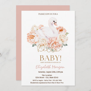 Baby Swan Hello Baby Baby Shower Invitation