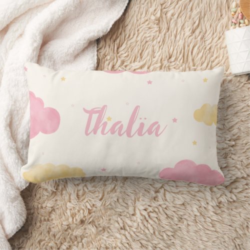 Baby Sweet Cushion Girl Clouds Rose Personalizable