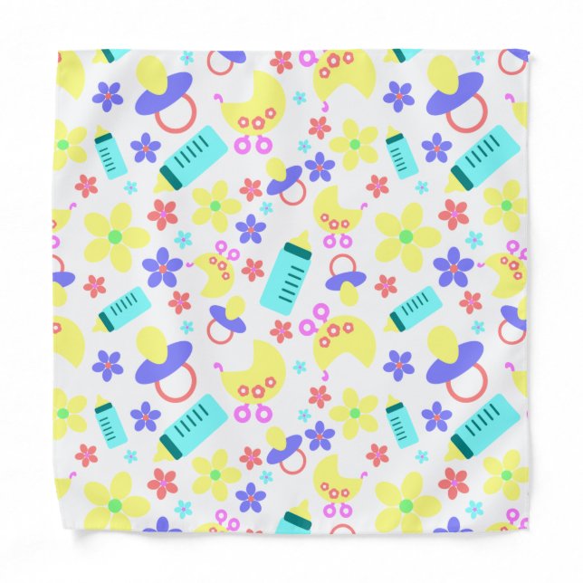 Baby Symbols Birth Gift Ideas Cute Nursery Bandana (Front)