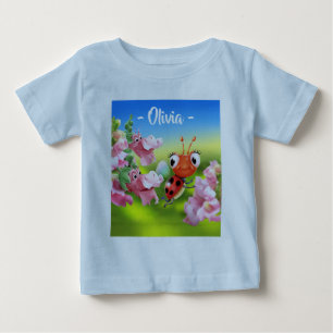 Baby T Ladybug friendly Snap Dragons 3/4 sleeve T-Shirt