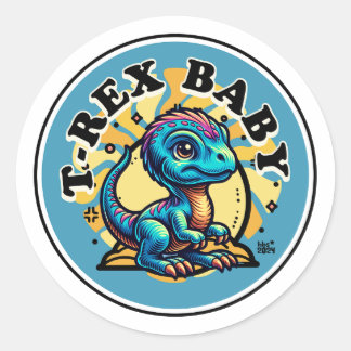 Baby T-Rex Classic Round Sticker