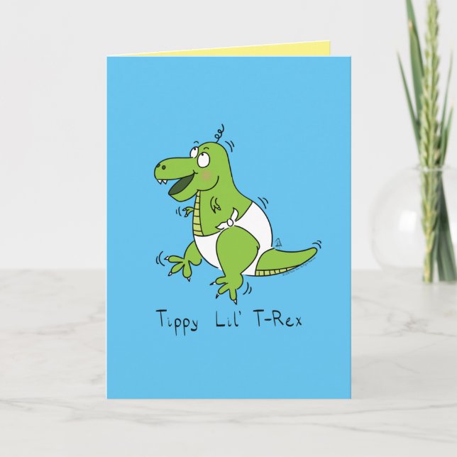 Baby T-Rex Dinosaur Dino Kids Card (Front)