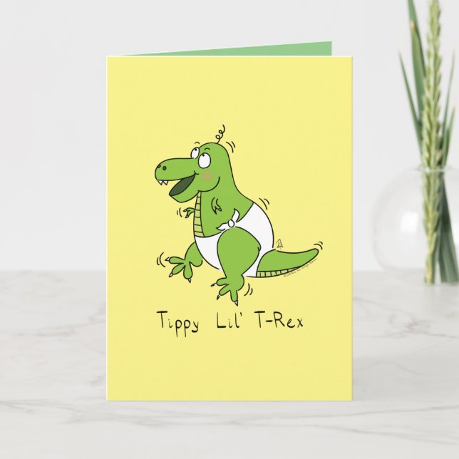 Baby T-Rex Dinosaur Dino Kids Card (Front)