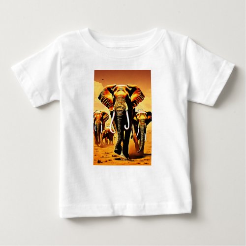 baby T_shirt elephant printed