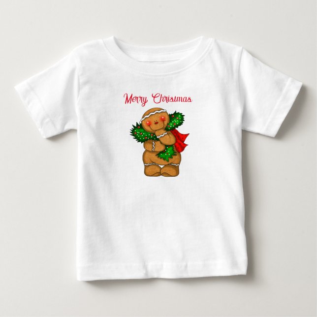 Baby T-Shirt Holiday Gingerbread Person (Front)