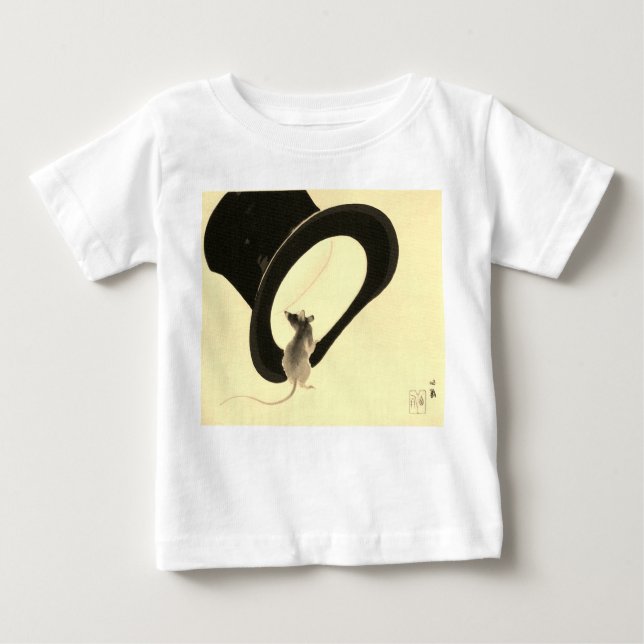 BABY T-SHIRT MOUSE WITH TOP HAT (Front)