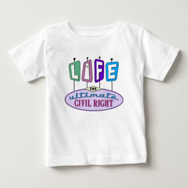 Baby t-shirt or one-piece. (Front)