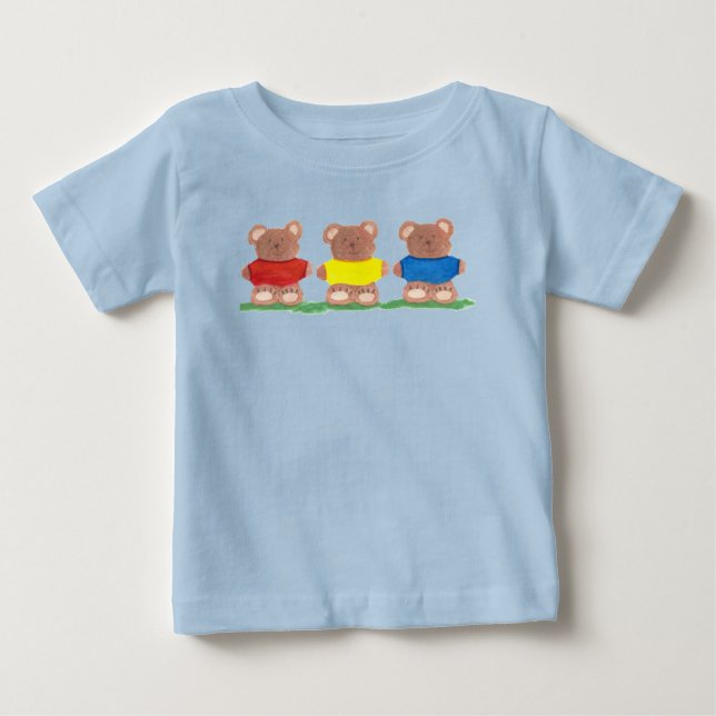 Baby T-shirt with 3 Teddy Bears (Front)