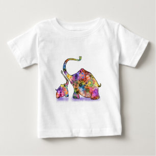 Baby T-Shirt with Colorful Elephants