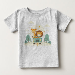 Baby T-Shirt  with Cute Cartoon Animals Print