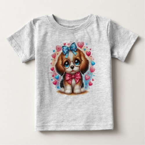 Baby T_shirt with Cute Dog Print