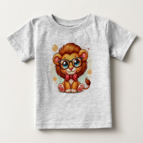 Baby T_shirt with Cute Lion illustration