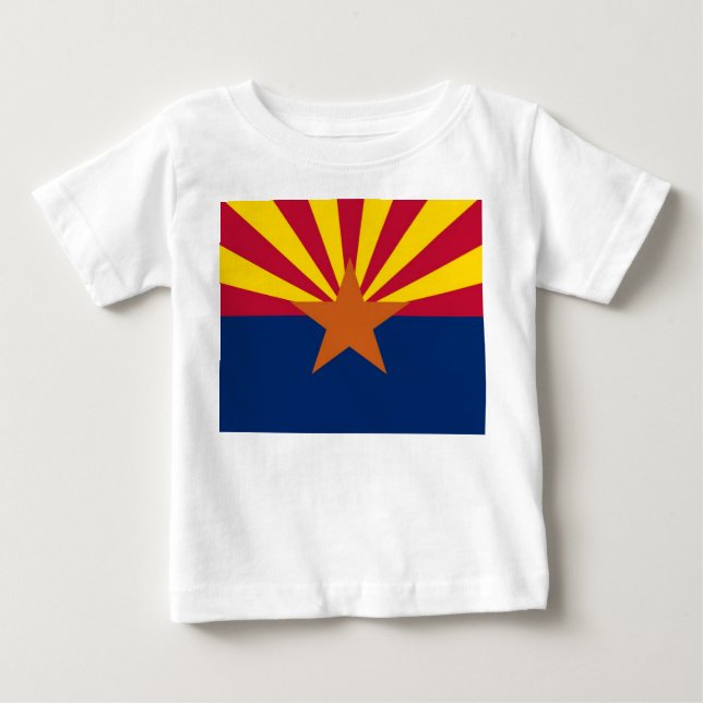 Baby T-Shirt with Flag of Arizona, U.S.A. (Front)