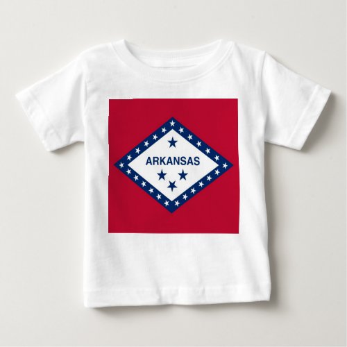 Baby T_Shirt with Flag of Arkansas