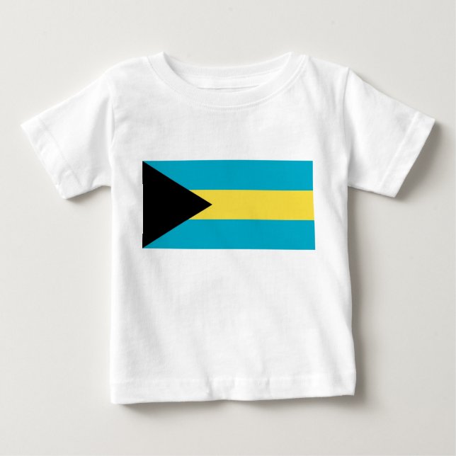 Baby T-Shirt with Flag of Bahamas (Front)