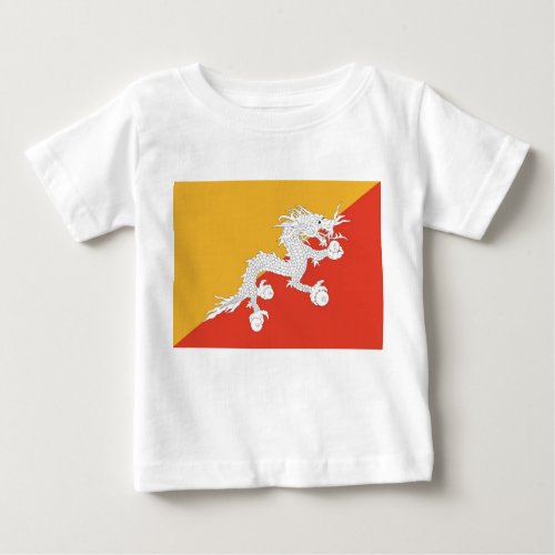 Baby T_Shirt with Flag of Bhutan