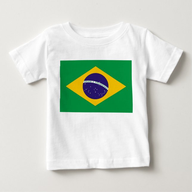 Baby T-Shirt with Flag of Brazil (Front)