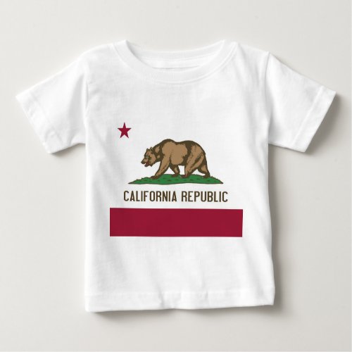 Baby T_Shirt with Flag of CaliforniaUSA