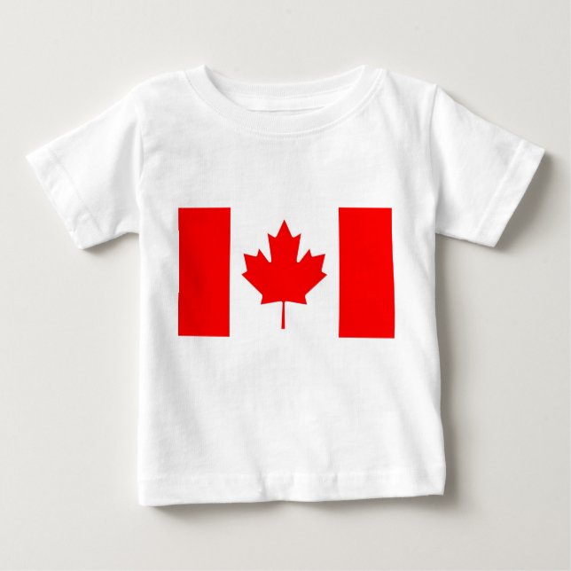 Baby T-Shirt with Flag of Canada (Front)