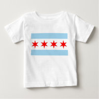 Baby T Shirt with Flag of Chicago, Ilinois
