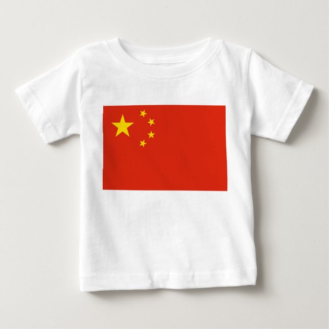Baby T-Shirt with Flag of China (Front)