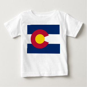 Baby T-Shirt with Flag of Colorado, U.S.A.