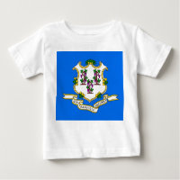 Baby T-Shirt with Flag of Connecticut