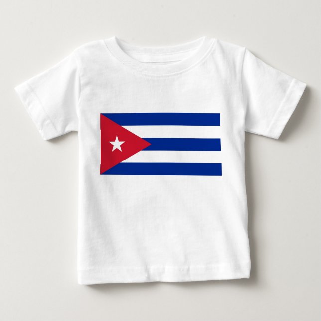 Baby T-Shirt with Flag of Cuba (Front)
