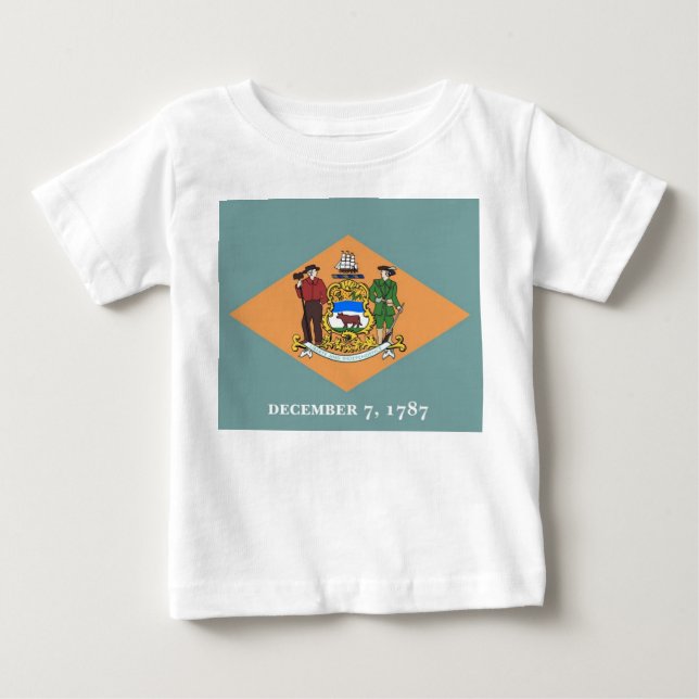 Baby T-Shirt with Flag of Delaware (Front)