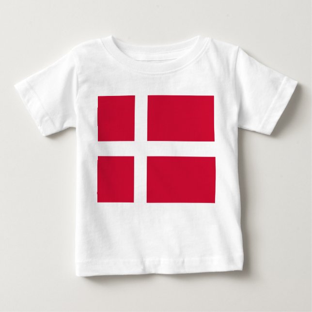 Baby T-Shirt with Flag of Denmark (Front)