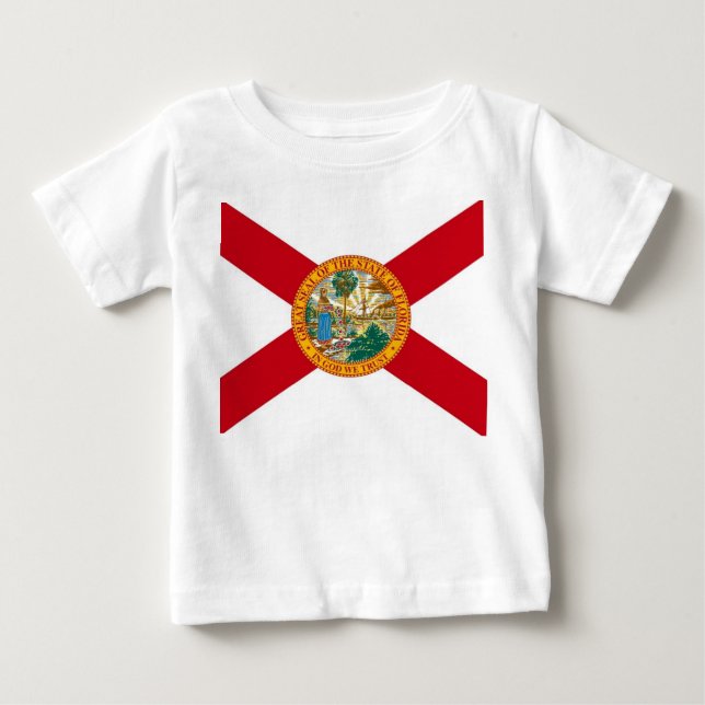 Baby T Shirt with Flag of Florida (Front)