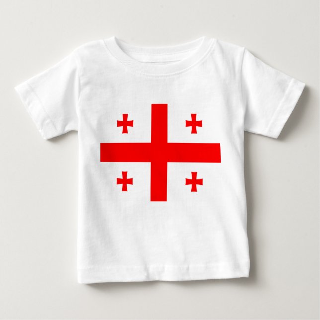 Baby T-Shirt with Flag of Georgia (Front)