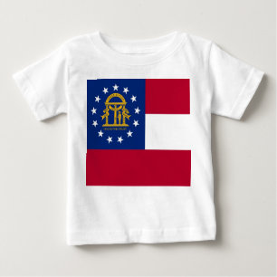 Baby T Shirt with Flag of Georgia, U.S.A.
