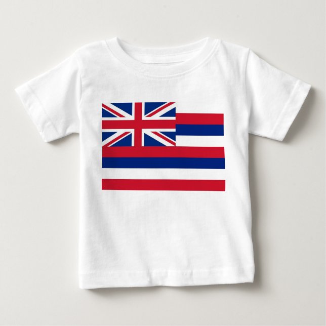 Baby T - Shirt with Flag of Hawaii (Front)