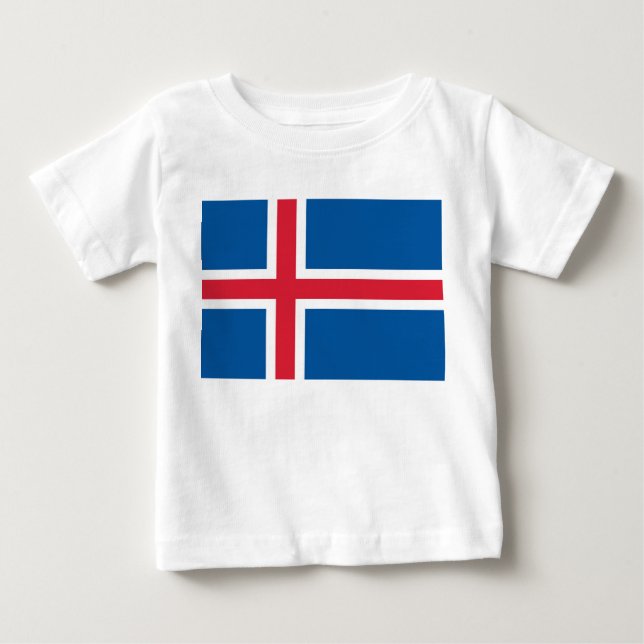 Baby T-Shirt with Flag of Iceland (Front)