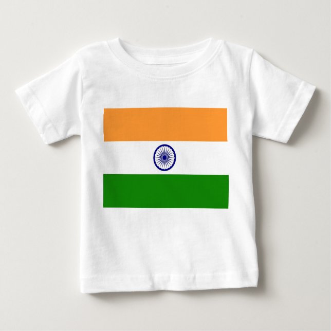 Baby T-Shirt with Flag of India (Front)