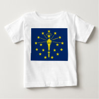 Baby T Shirt with Flag of Indiana