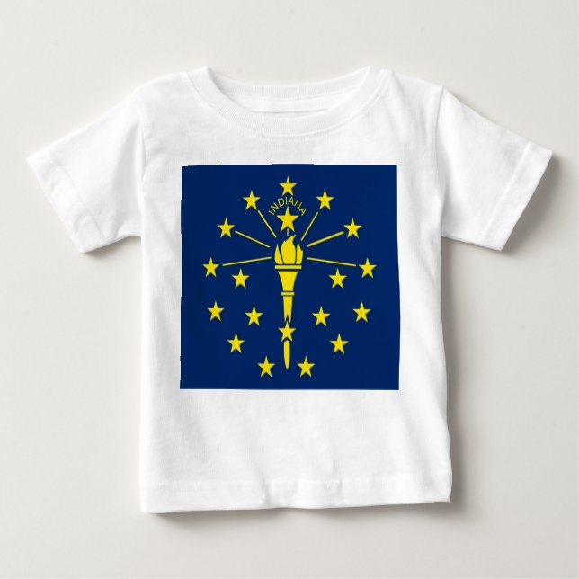 Baby T Shirt with Flag of Indiana (Front)