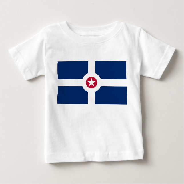 Baby T-Shirt with Flag of Indianapolis City, USA (Front)