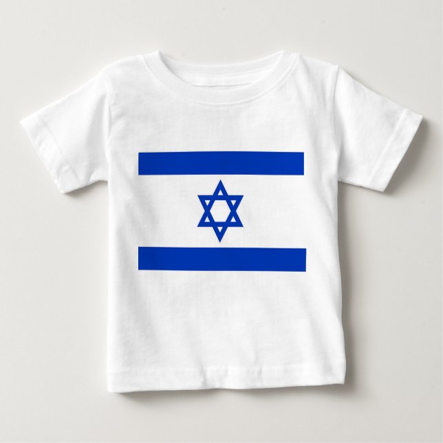 Baby T-Shirt with Flag of Israel (Front)