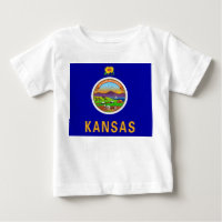 Baby T Shirt with Flag of Kansas