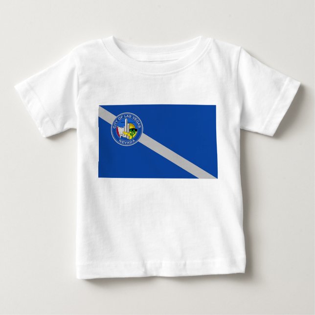 Baby T-Shirt with Flag of Las Vegas City, U.S.A. (Front)