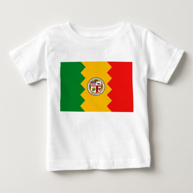 Baby T-Shirt with Flag of Los Angeles,U.S.A. (Front)