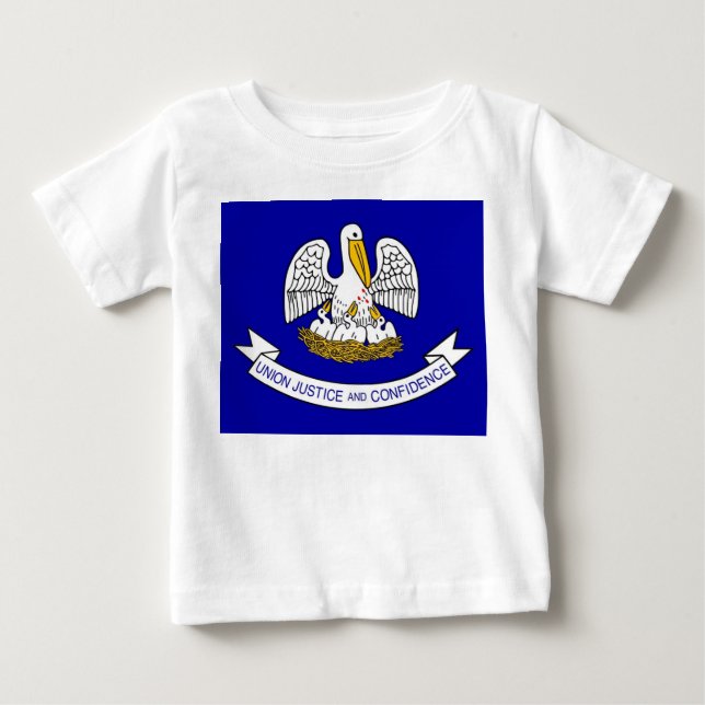 Baby T shirt with Flag of Louisiana (Front)